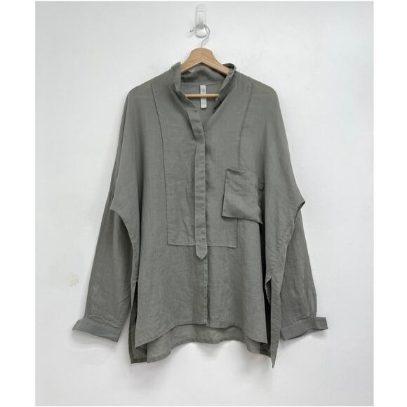 Annette Gortz Linda Oversized Boxy Lagenlook Minimalist Ramie Blouse - 40/Medium - Picture 13 of 13